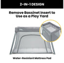 Horizon Compact Travel 2-in-1 Playard and Bassinet - Light Gray
