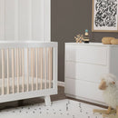 Hudson 3-in-1 Convertible Crib - White/Washed Natural