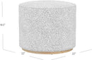 Bouclé Ottoman - Cream Bouclé With Gray Yarns