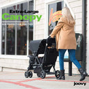 Sit Stand Double Tandem Stroller - Black