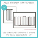 Deluxe Décor Safety Gate: Extra Wide Baby Gate - Adjustable 38.3 to 72 Inches Wide - 30 Inches Tall - Matte Bronze