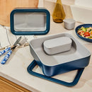 Large Ceramic Coated Glass Food Storage Container - Cream