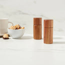 2pc Acacia Round Salt Shaker and Pepper Grinder Set