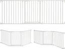 Dreambaby Discovery Metal Baby Gate - 76.5" Extra Wide 3 Panel Walk Through Door for Angled Openings, Configurable for Stairs and Hallways, 29in High Discovery 3 Panel White 29-76.5 Inches