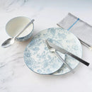12pc Porcelain Banbury Dinnerware Set - Gray: Floral Pattern