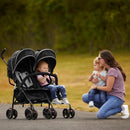 Volgo Umbrella Double Stroller - Black