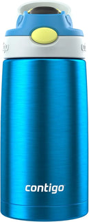 Insulated Stainless Steel Water Bottle with Straw - Blue Poppy/Glacier