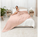Muslin Cotton Blanket for Adults - Queen 90" x 90" - Blush
