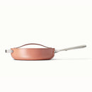 4.5qt Saute Pan with Lid Perracotta: Nonstick Ceramic, Stainless Steel Handle, Oven-Safe, Induction Compatible