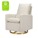 Cali Pillowback Swivel Glider in Ivory Boucle with Gold Base