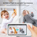 Video Baby Monitor with 2 Cameras - White