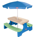 Kids Picnic Table with Umbrella - Grey