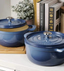 Cast Iron Round Dutch Oven 2-Pack - Blue