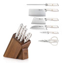 L1 Series 1027129 German Steel Forged 7-Piece Cleaver Knife Block Set - White