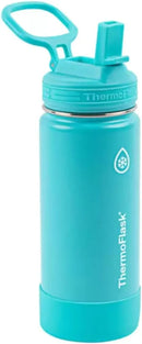 Insulated Stainless Steel Water Bottle - Red and Aquamarine