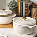 Enameled Cast Iron Round Dutch Oven, 2-pack - White
