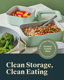 Medium Ceramic Coated Glass Food Storage Container - Perracotta