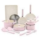 Ceramic Nonstick Cookware Set - Pink