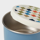 Kids' 3pk Checkered Single Wall Stainless Steel Round Snack boxes Blue