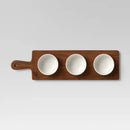 4pc Wood Cutting Board and Ceramic Bowl Set - Threshold™