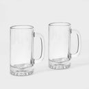 16 fl oz Glass Beer Mugs - 2-Pack