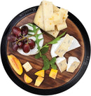18" Large Acacia Wood Lazy Susan with Chalkboard Edge