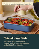 9x6.5” Nonstick Ceramic Small Rectangle Pan - Black
