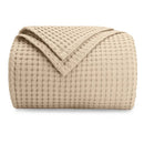 Waffle Blanket for Adults, Extra Large 50" x 60” - Sand