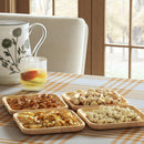 4-Piece Square Serving Platter - Natural Wood