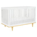 Marley 3-in-1 Convertible Crib - White Finish and Natural Legs