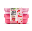 Ello Plastic Lunch Stack Food Storage Container Pink