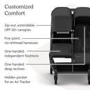 Minu Duo Stroller - Charcoal/Black Leather