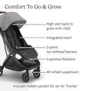 Minu V3 Light Weight Stroller - Greyson (Charcoal Mélange/Carbon Frame/Saddle Leather)