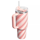 40 oz Insulated Stainless Steel Tumbler - Pink Stripe