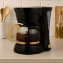 4-Cup Drip Coffee Maker with Glass Carafe, Black and Gold