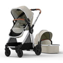 Ultimate 2 Stroller + Bassinet - Khaki / Silver Frame
