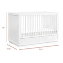 Bento 3-in-1 Convertible Storage Crib - White