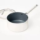 3qt Nonstick Ceramic Coated Aluminum Sauce Pan - Cream