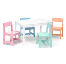 Kids' Table with 4 Chairs - Bianca White/Pastel
