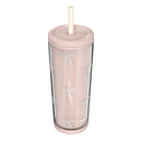 Zak Designs 25 fl oz SAN Straw Tumbler Rose Quartz Bowtique