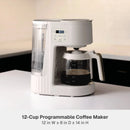 12-Cup Programmable Drip Coffee Maker - Sand White