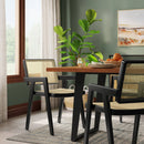 Wood Framed Woven Panel Dining Chair - Black