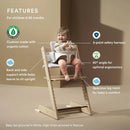 Tripp Trapp High Chair & Stokke Tray V2 - Storm Grey/nordic grey cushion