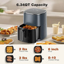 6QT Air Fryer with Window, Square Airfryer Oven 12-in-1
