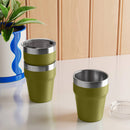 12oz 2pk Stacking Short Tumbler with Lid Green - Room Essentials™