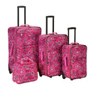 Nairobi 4pc Expandable Softside Checked Luggage Set - Pink Bandana