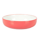 16pc Two Tone Porcelain Dinnerware Set - Red/White