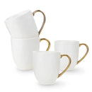 Florian Porcelain Round Mug Set of 4 - White