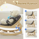 3-in-1 Baby Bouncer Adjustable Wooden Rocker Chair - Grey
