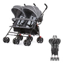 Volgo Twin Umbrella Stroller - Dark and Light Grey